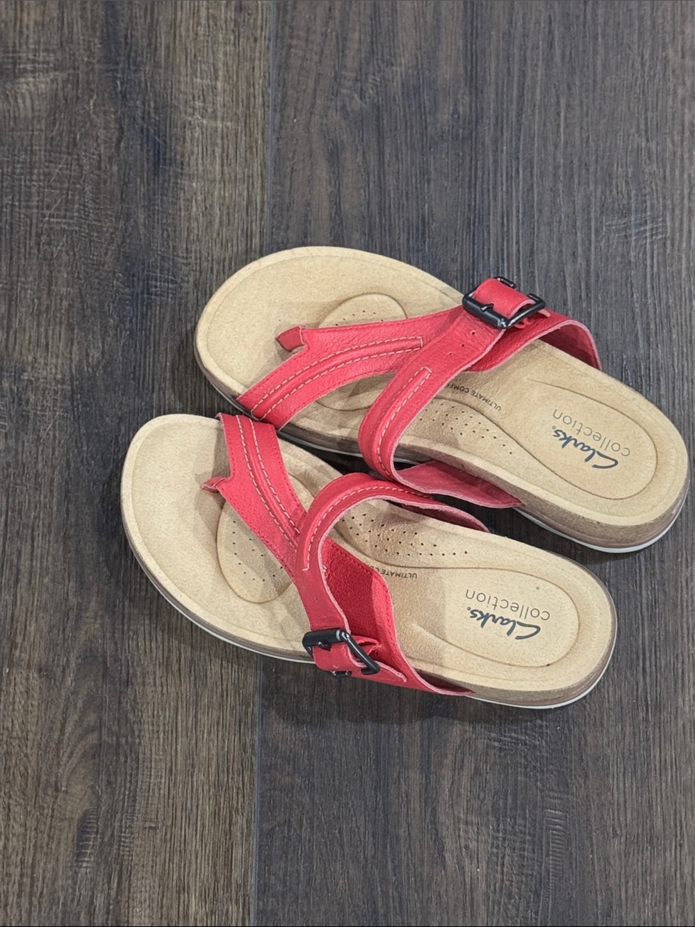 Pink Leather Slide Sandals for Women Clarks
